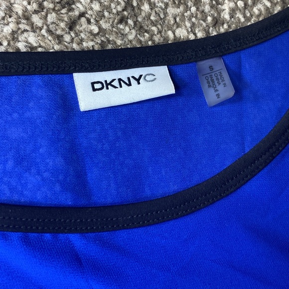 DKNY blue and black color block sleeveless dress size small - Picture 4 of 4